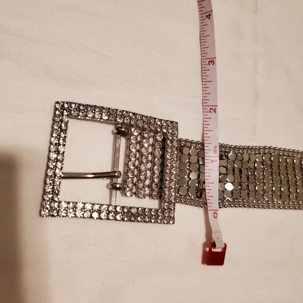 Rhinestone metal meshed belt